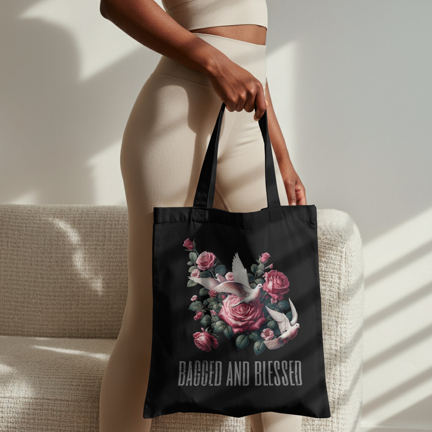 Bagged and Blessed - Tote Bag 100% Cotton Canvas Black