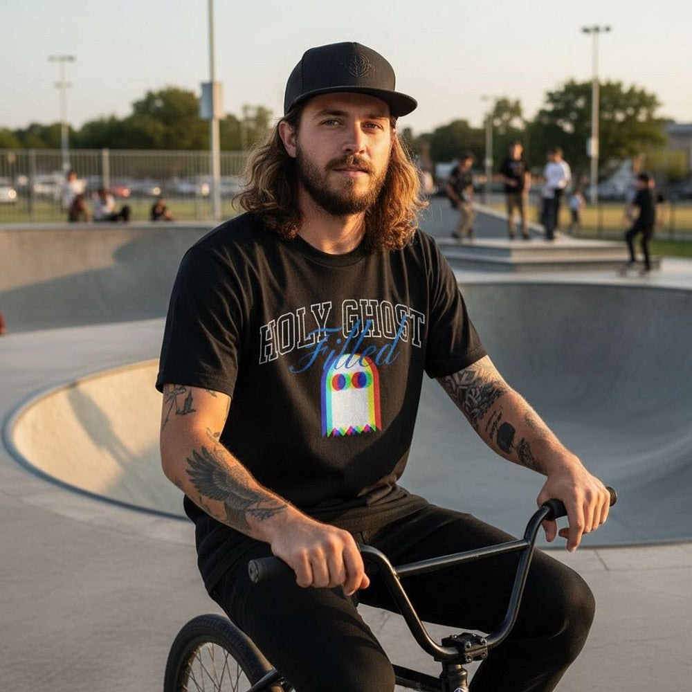 Holy Ghost filled - EDM-Style Premium Soft T-Shirt Black