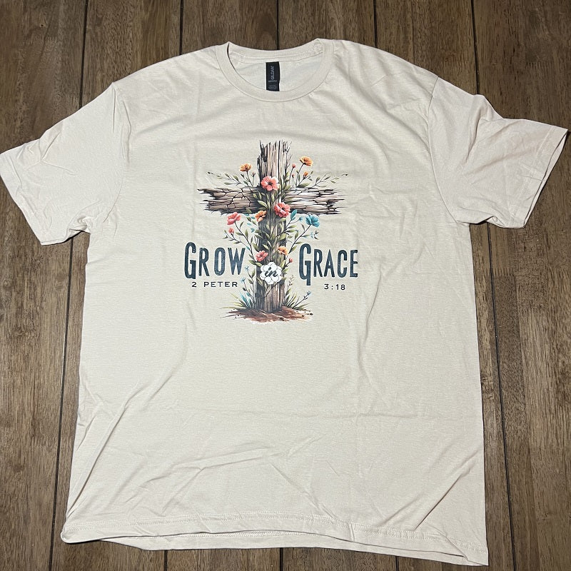 Grow in Grace - Premium Soft T-Shirt Beige (SALE)