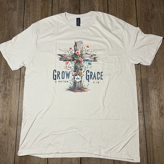 Grow in Grace - Premium Soft T-Shirt Beige (SALE)