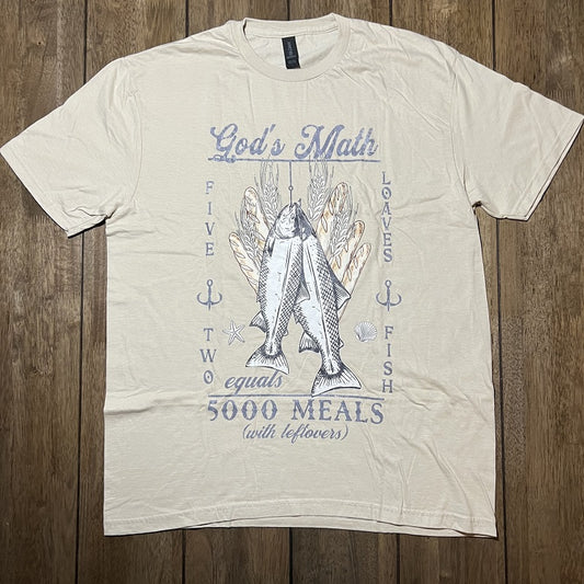 God's Math - Premium Soft T-Shirt Beige Large (Sale)