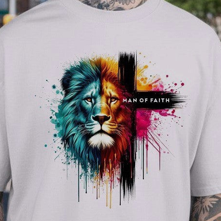 Man of Faith - Premium Soft T-Shirt Wht/Blk