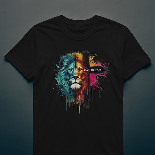 Man of Faith - Premium Soft T-Shirt Wht/Blk