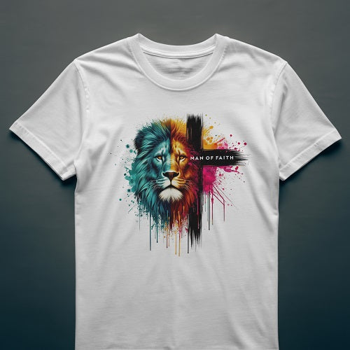 Man of Faith - Premium Soft T-Shirt Wht/Blk