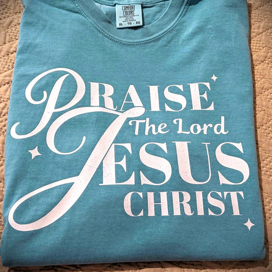 Praise Jesus - Comfort Colors Seafoam Heavyweight T-Shirt