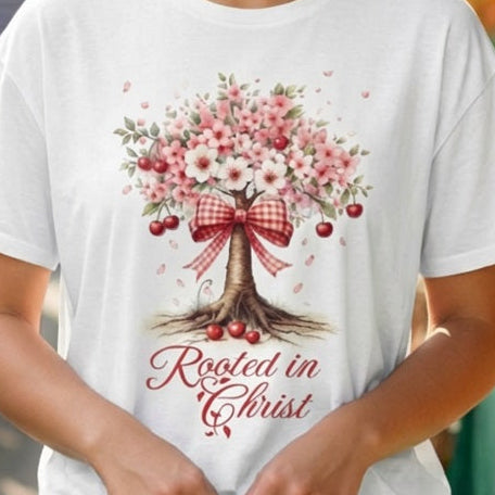 Rooted In Christ Cherries - Premium Soft T / Comfort Colors - White
