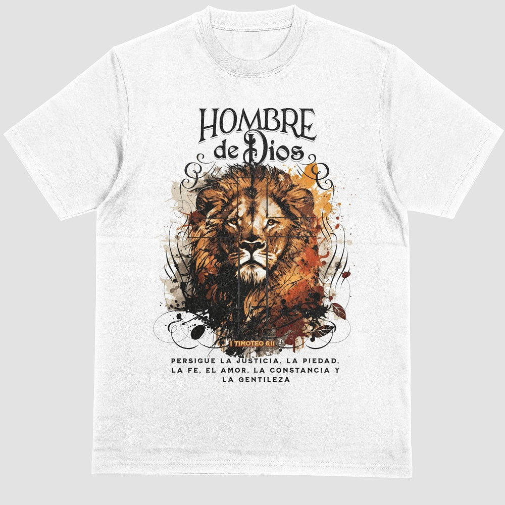 Hombre de Dios Lion - Premium Soft T-Shirt Blk/Wht