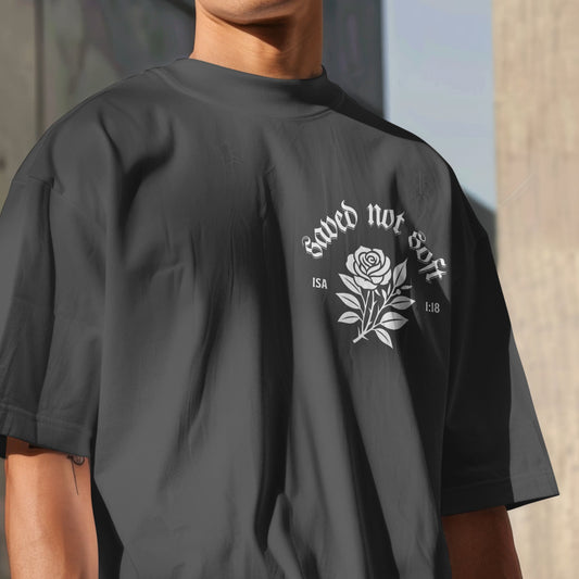 Saved Not Soft - Comfort Colors Smoke Unisex Heavyweight T-Shirt