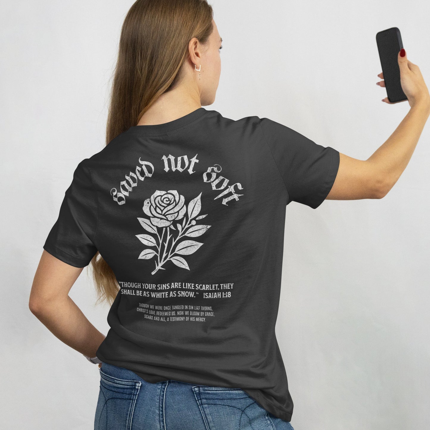 Saved Not Soft - Comfort Colors Smoke Unisex Heavyweight T-Shirt