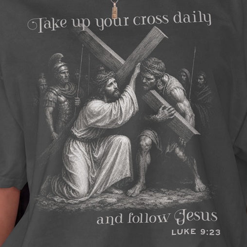 Take Up Your Cross - Heavyweight T-Shirt - Comfort Colors Pepper
