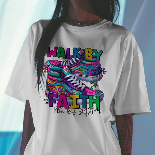 Walk By Faith - White Premium Soft T-Shirt