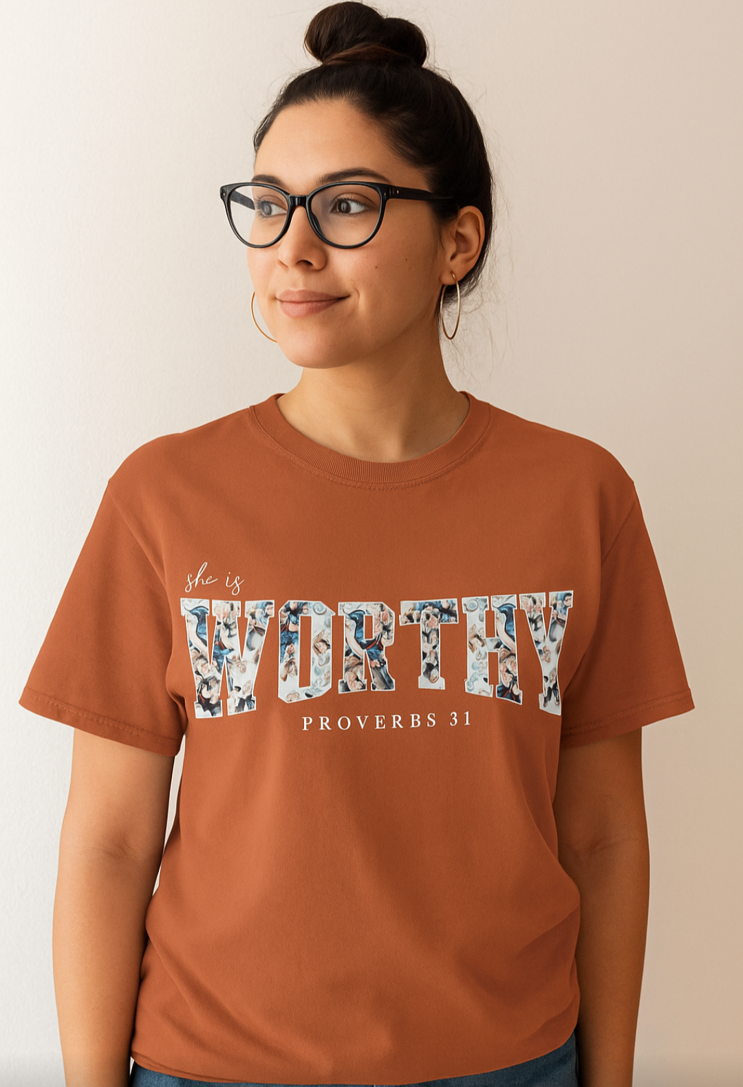 She Is Worthy - Comfort Colors Yam Heavyweight T-shirt