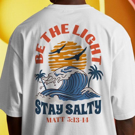Be The Light Stay Salty - Comfort Colors White Unisex Heavyweight T-Shirt