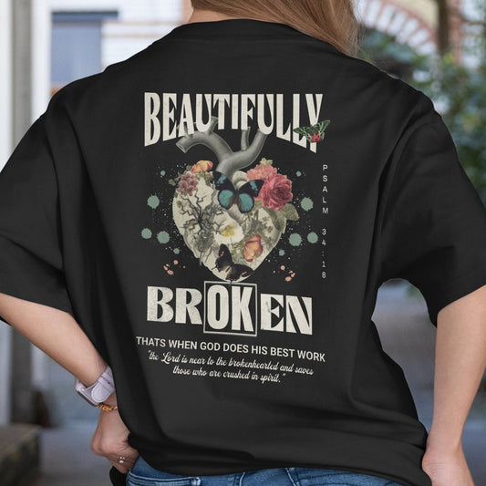 Beautifully Broken - Comfort Colors Black Heavyweight T-Shirt