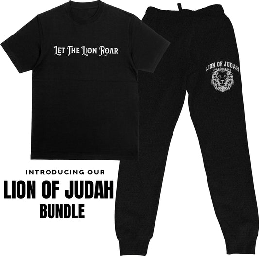 Lion Of Judah - Bundle Heather Black Shirt and Joggers