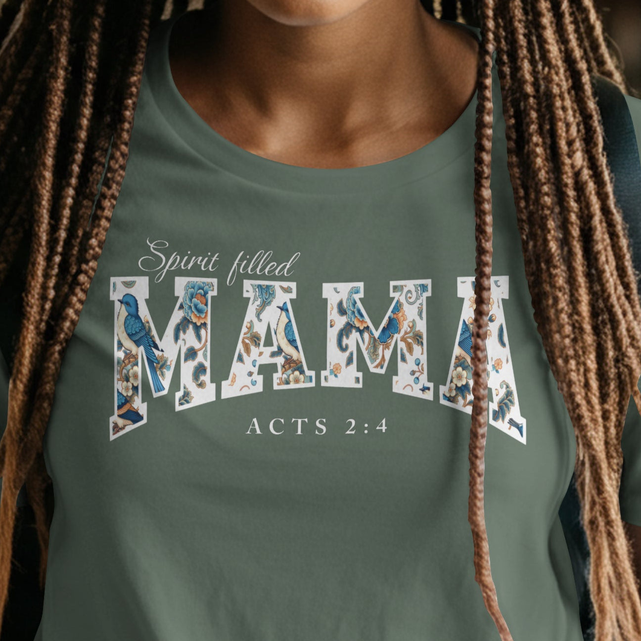 Spirit Filled Mama - Comfort Colors Moss Heavyweight T-Shirt