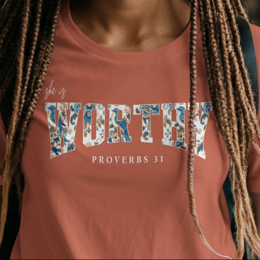She Is Worthy - Comfort Colors Yam Heavyweight T-shirt