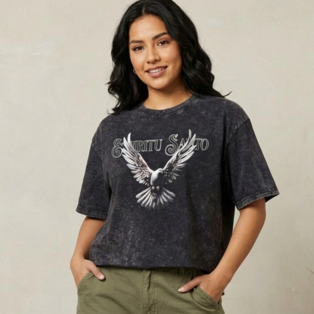 Espiritu Santo - Mineral Washed Heavy Crop T-Shirt