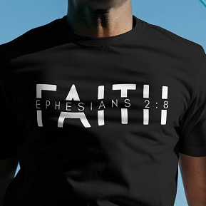 Faith Ephesians - Premium Unisex Soft T-Shirt Wht/Blk