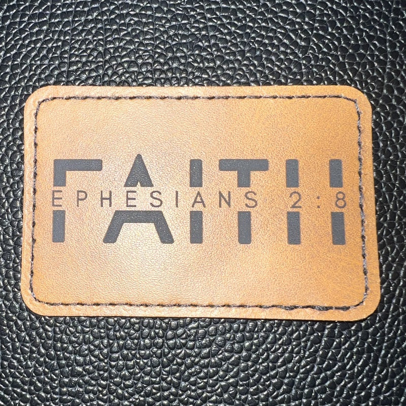 Faith Ephesians - Leatherette Patch - Iron or Sew On