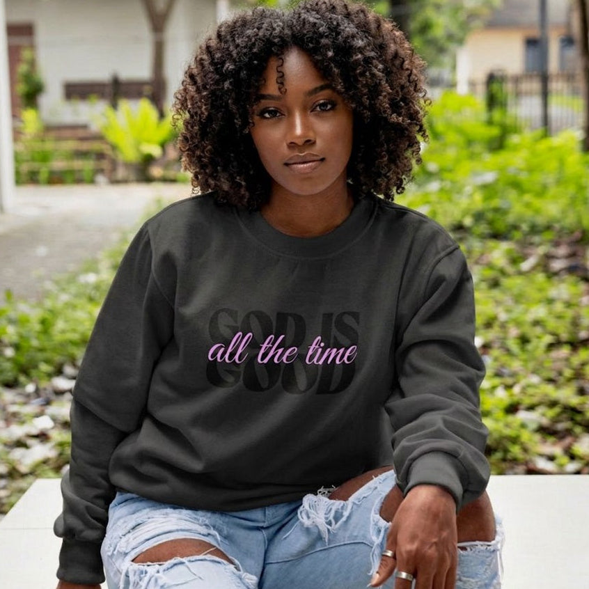God Is Good - Garment-Dyed Lightweight Sweatshirt - Black