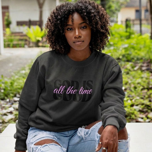 God Is Good - Garment-Dyed Lightweight Sweatshirt - Black