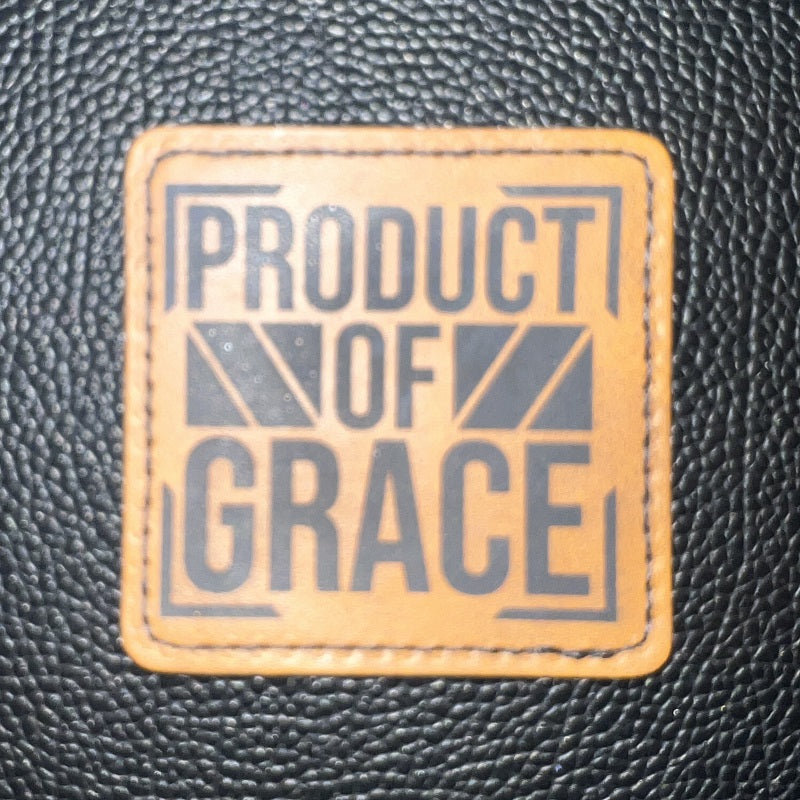 Product Of Grace - Leatherette Patch - Iron or Sew On