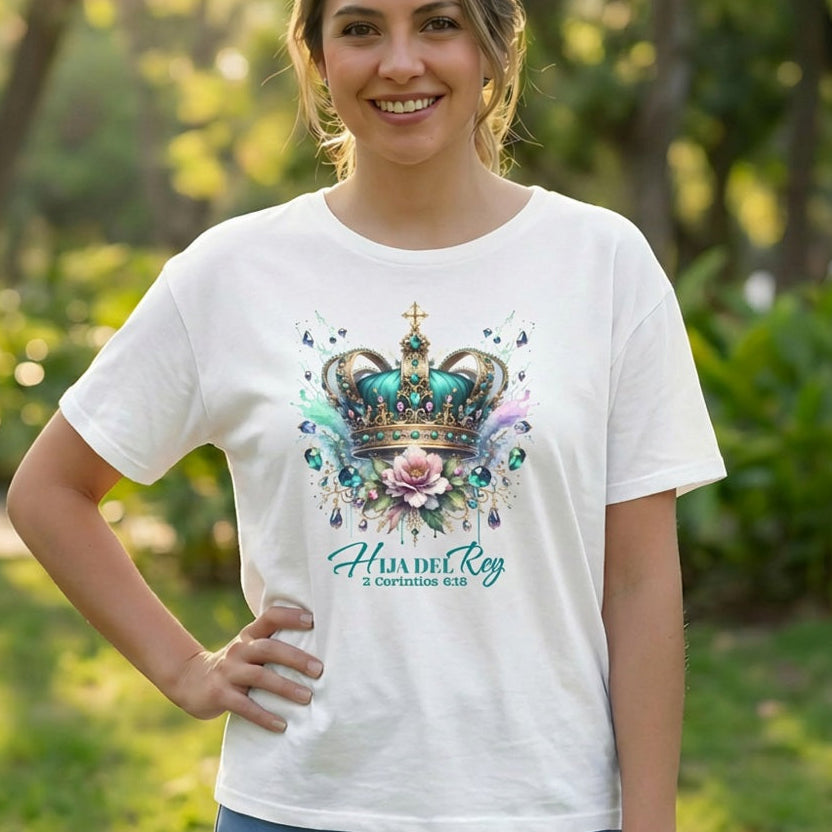 Hija Del Rey - Premium Soft T-Shirt Wht/Blk/Beige