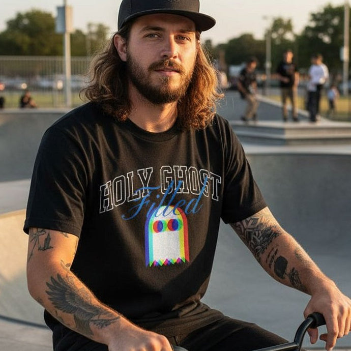 Holy Ghost filled - EDM-Style Premium Soft T-Shirt Black