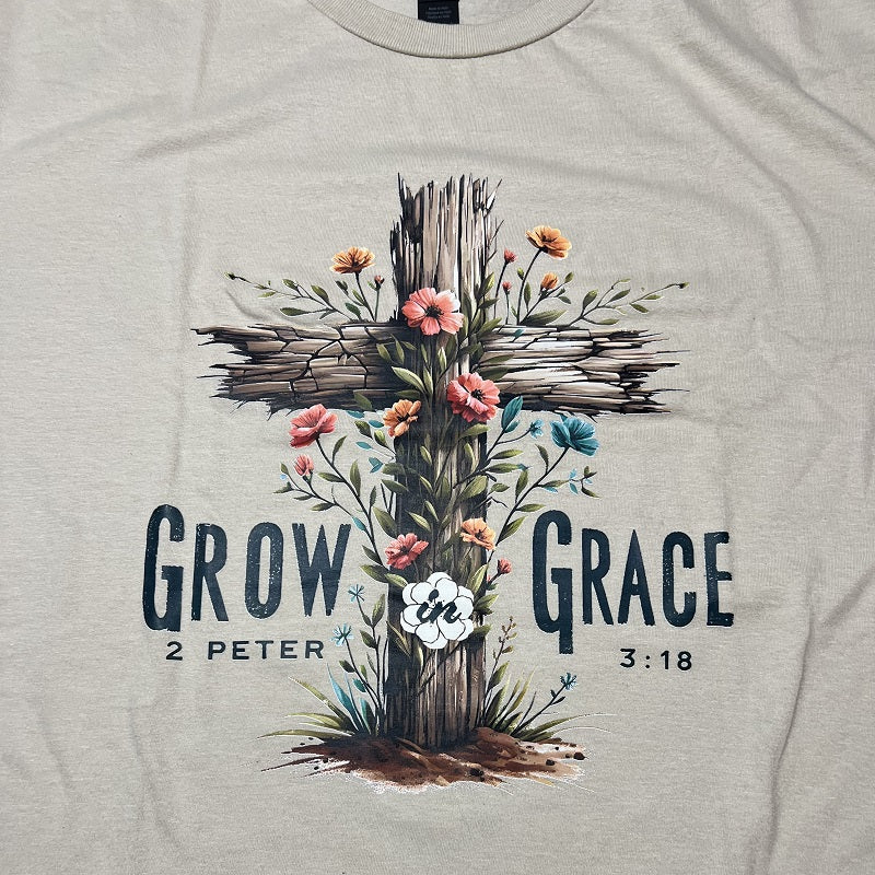 Grow in Grace - Premium Soft T-Shirt Beige (SALE)