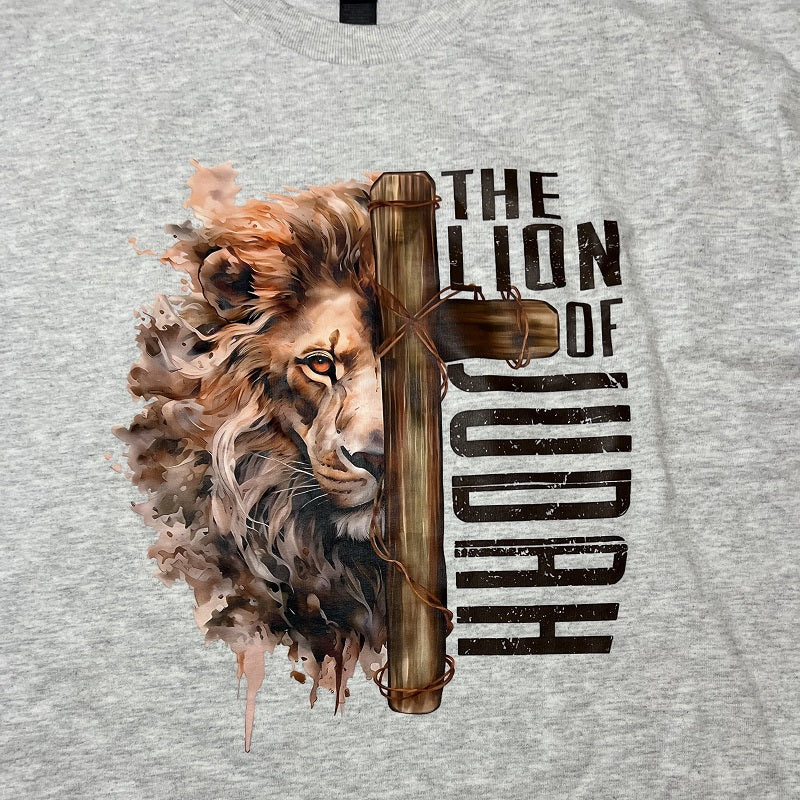 Lion of Judah - Long Sleeve Premium T-shirt Heather Grey (Sale)