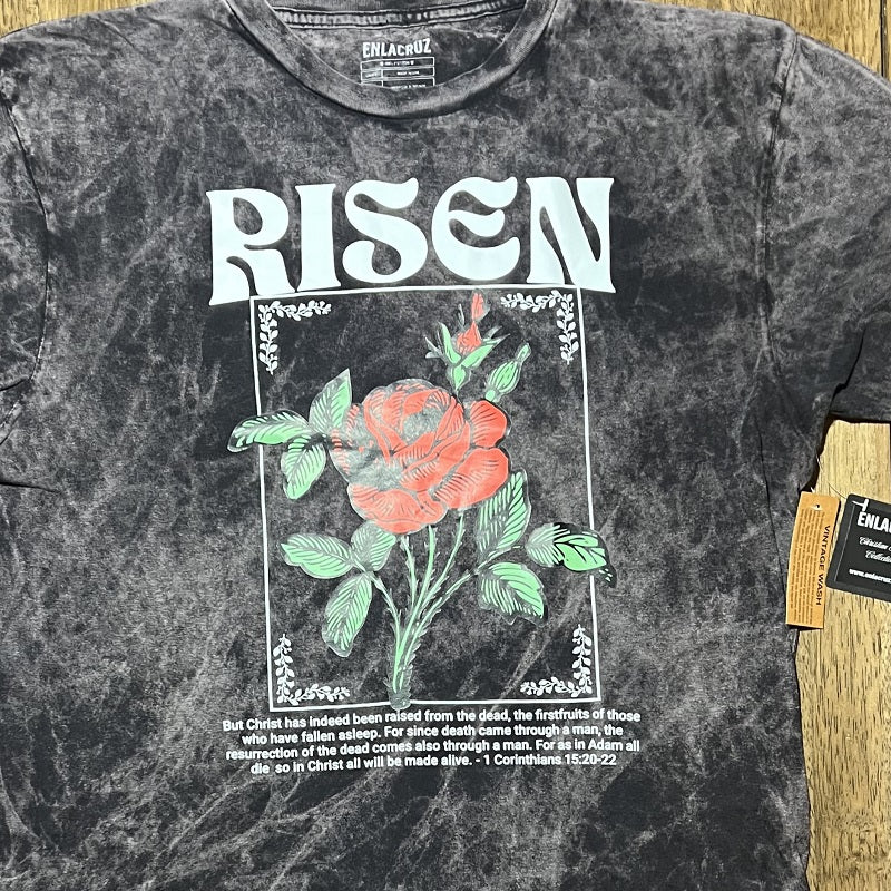 Risen - Premium Mineral Washed Vintage T-Shirt Large (SALE)
