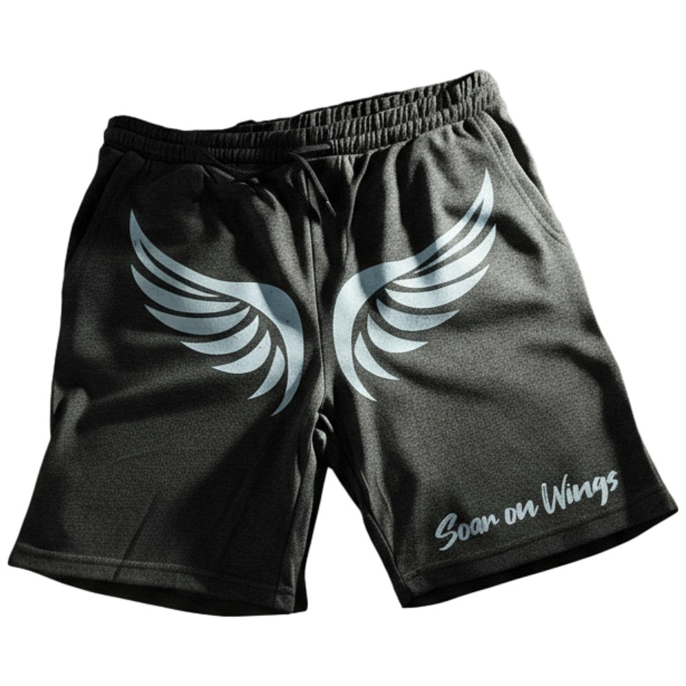 Soar on Wings - Jogger Shorts Black/Heather Gray