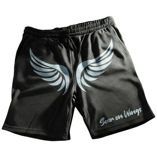 Soar on Wings - Jogger Shorts Black/Heather Gray