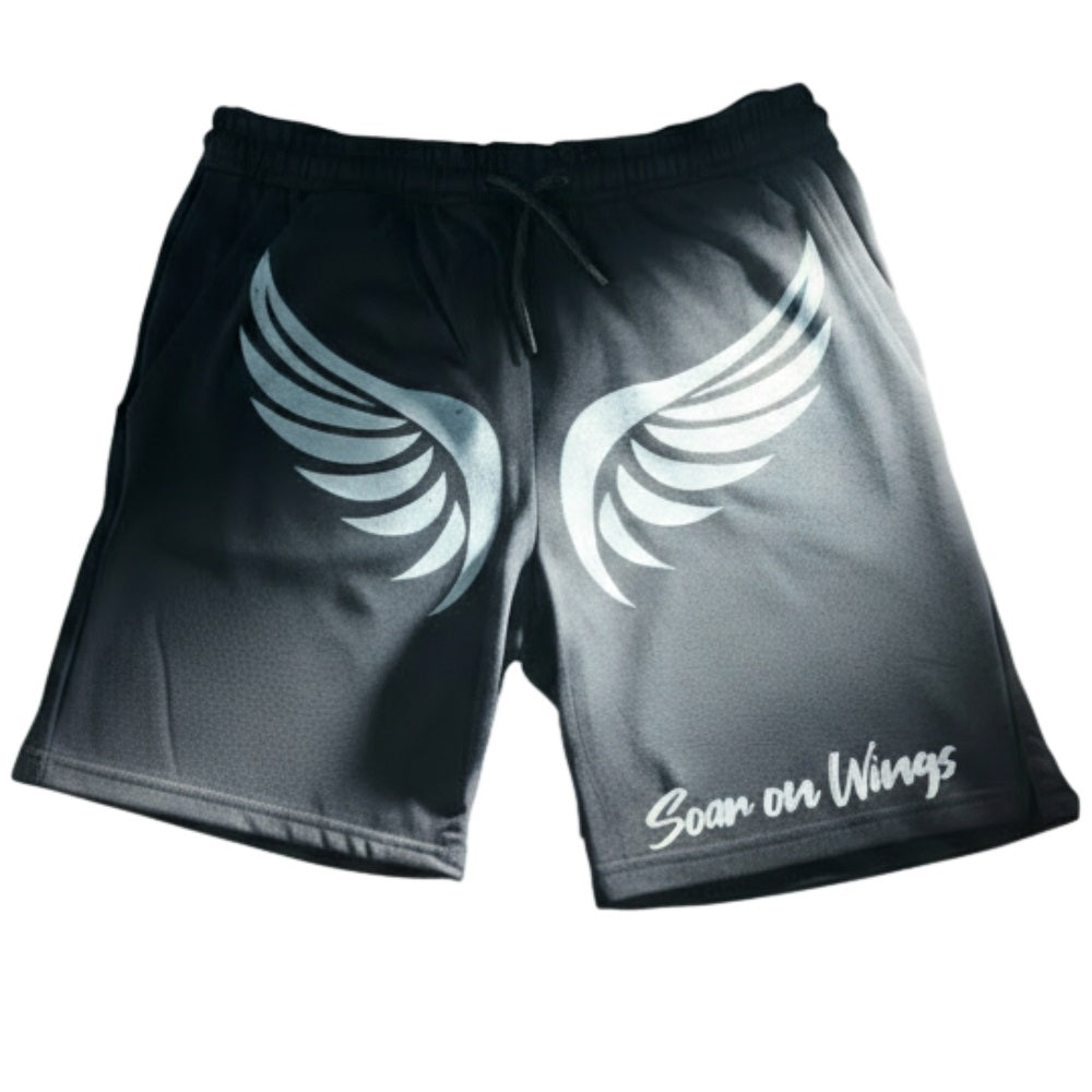 Soar on Wings - Jogger Shorts Black/Heather Gray