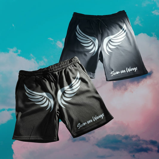 Soar on Wings - Jogger Shorts Black/Heather Gray