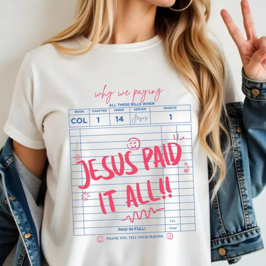 Jesus Paid It All - White Premium Soft T-Shirt