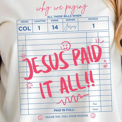 Jesus Paid It All - White Premium Soft T-Shirt