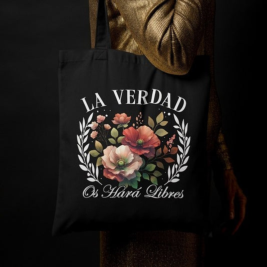 La Verdad Os Hara Libres - Tote Bag 100% Cotton Canvas Black