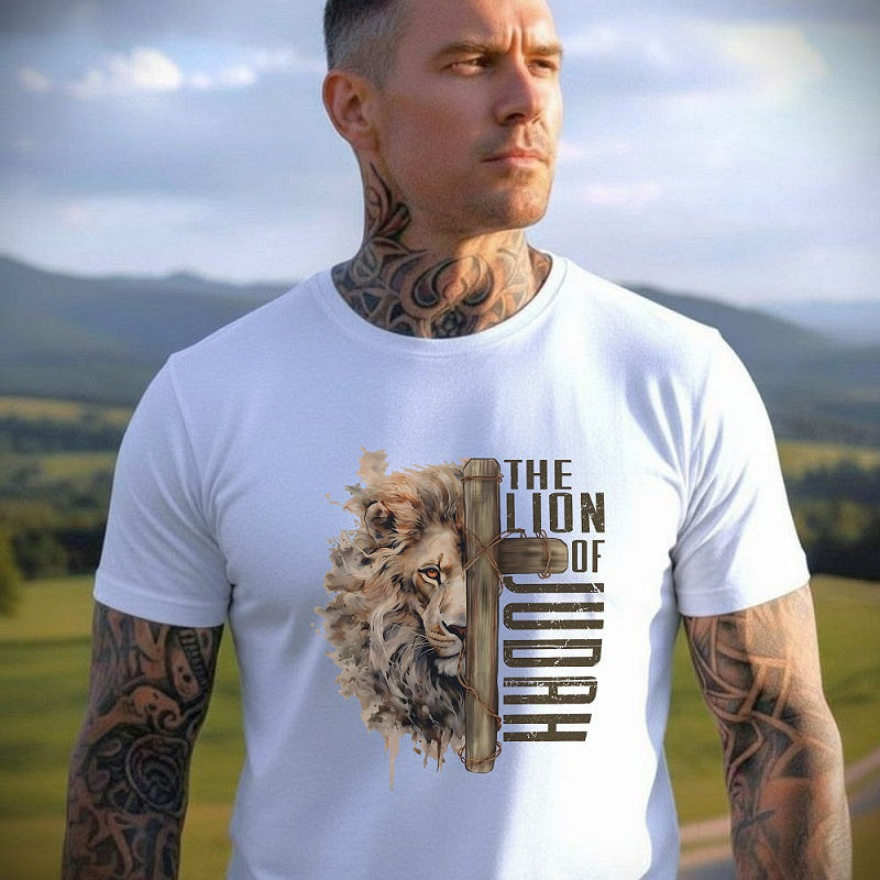Lion of Judah - Premium Soft T-Shirt Wht/Blk