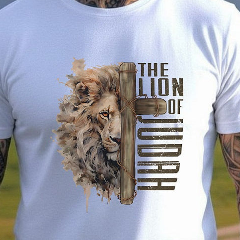 Lion of Judah - Premium Soft T-Shirt Wht/Blk