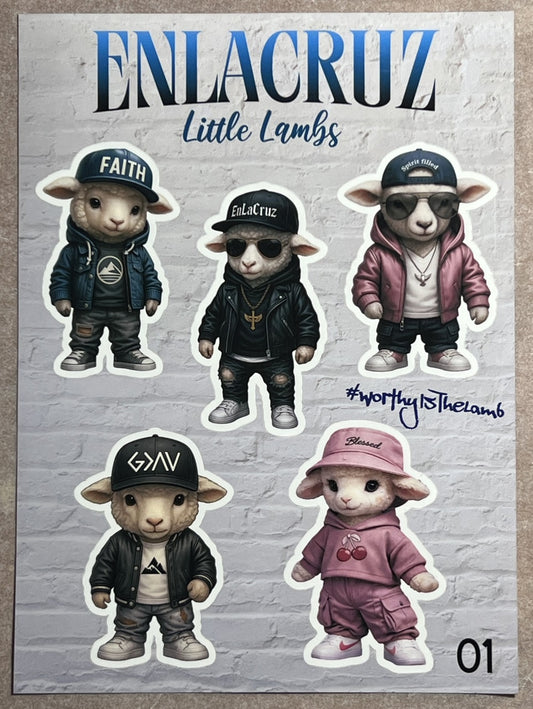 Blessed Girl - Little Lamb Glitter Sticker (easy peel)