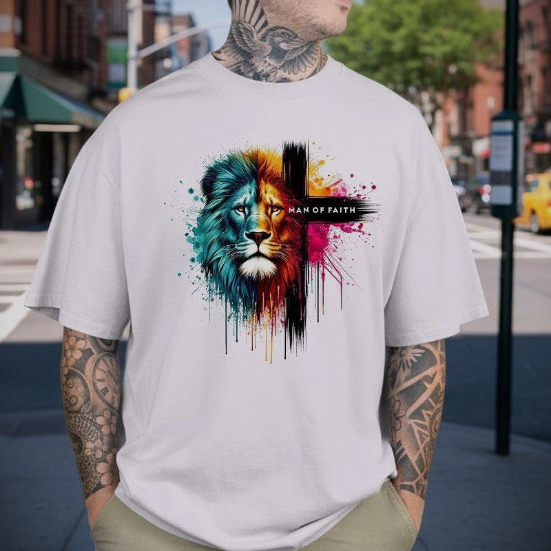 Man of Faith - Premium Soft T-Shirt Wht/Blk
