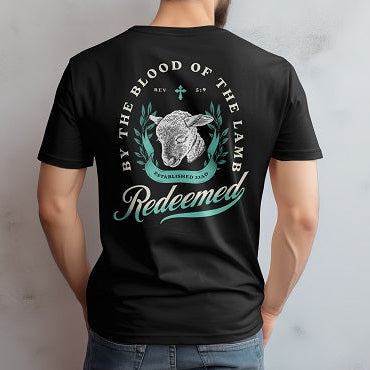 Redeemed By The Blood Of The Lamb  - Comfort Colors Black Unisex Heavyweight T-Shirt