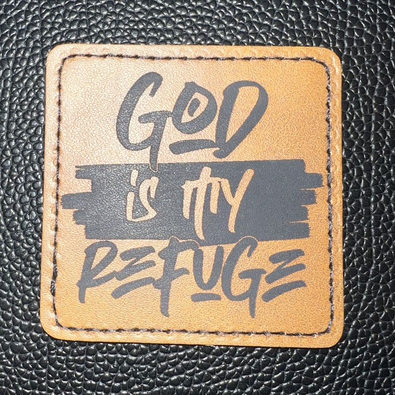 God is my Refuge - Leatherette Patch - Iron or Sew On
