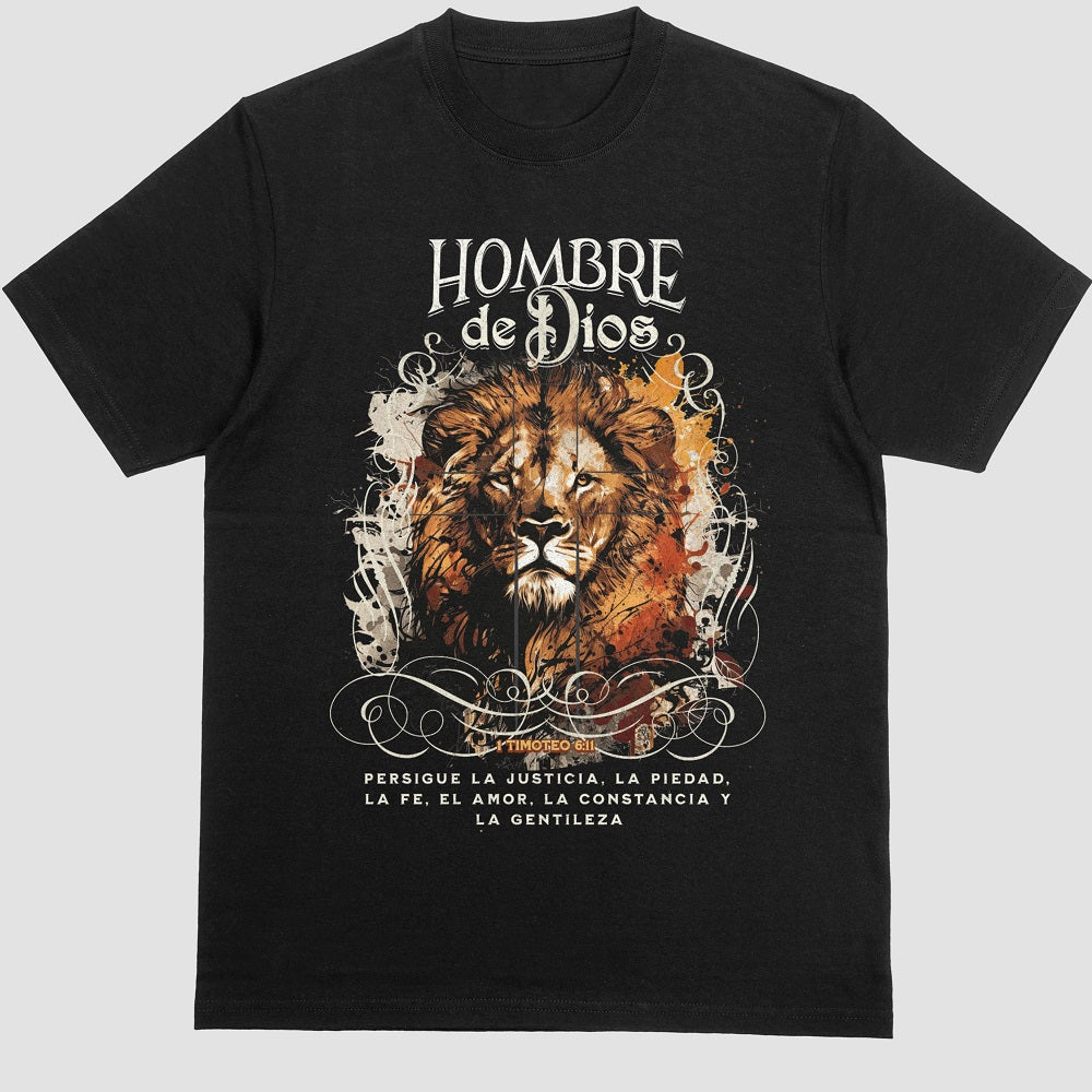 Hombre de Dios Lion - Premium Soft T-Shirt Blk/Wht