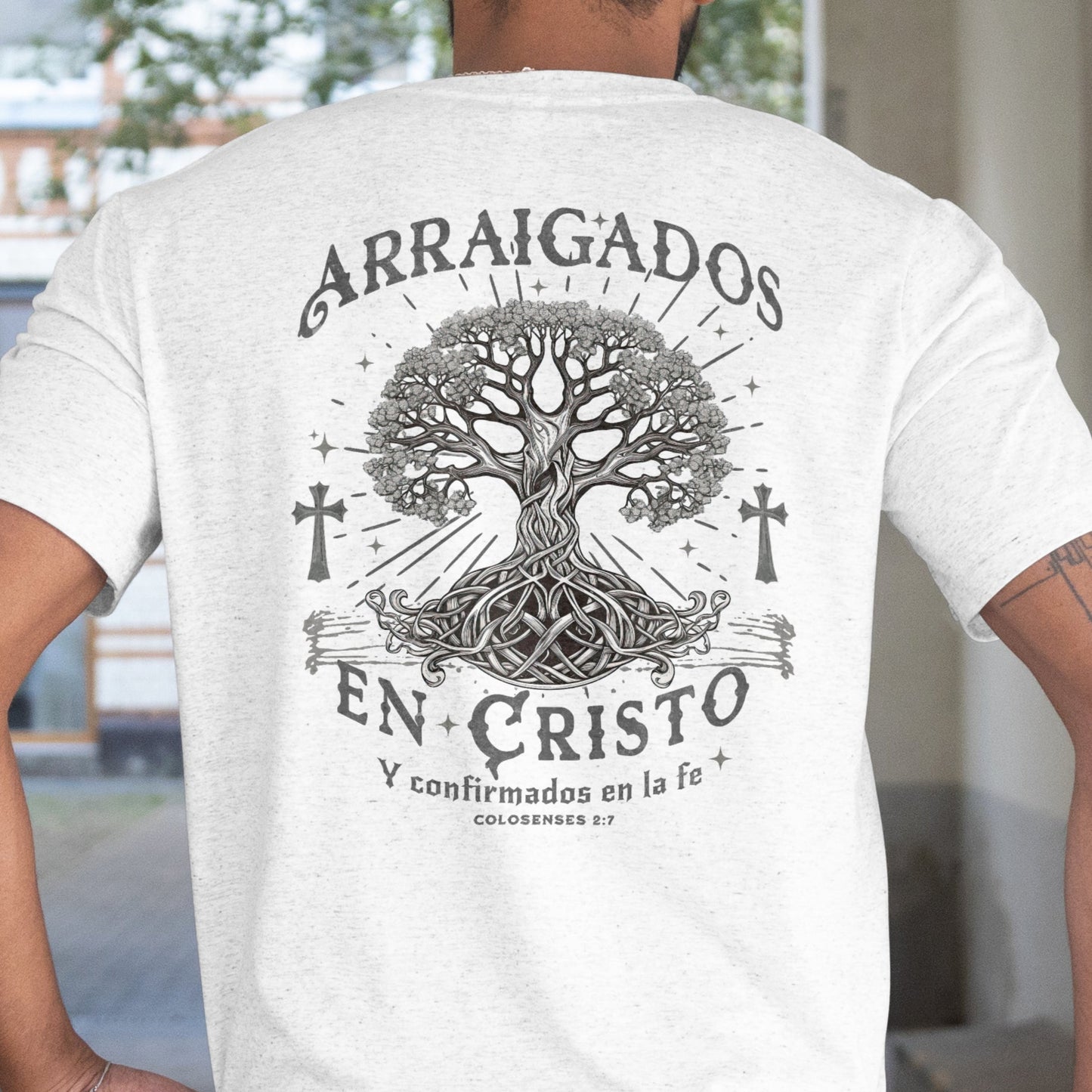 Arraigados En Cristo - Unisex Premium Soft T-Shirt Blk/Wht