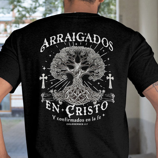 Arraigados En Cristo - Unisex Premium Soft T-Shirt Blk/Wht