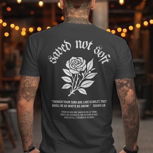 Saved Not Soft - Comfort Colors Smoke Unisex Heavyweight T-Shirt
