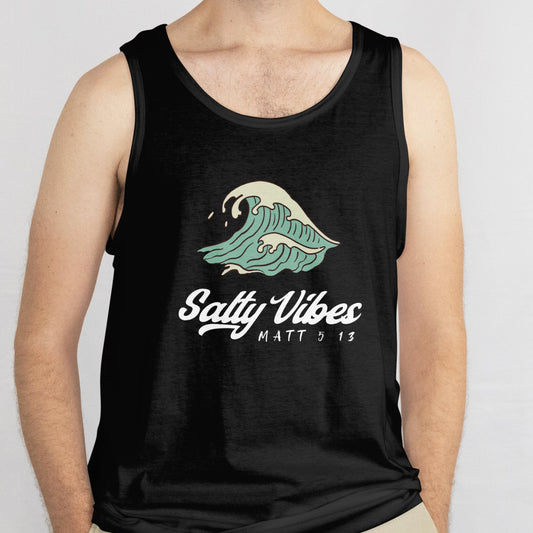 Salty Vibes - Heather Black Unisex Tank Top